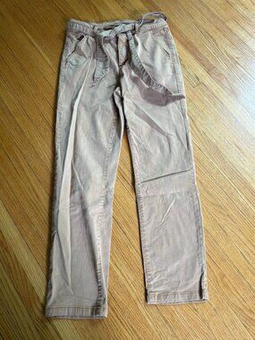 Grace & Lace Tie Belt Pants  - Size 6, Tan